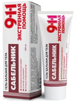 Гель-бальзам для тела 911 «Сабельник» при боли в суставах и мышцах, 100 мл