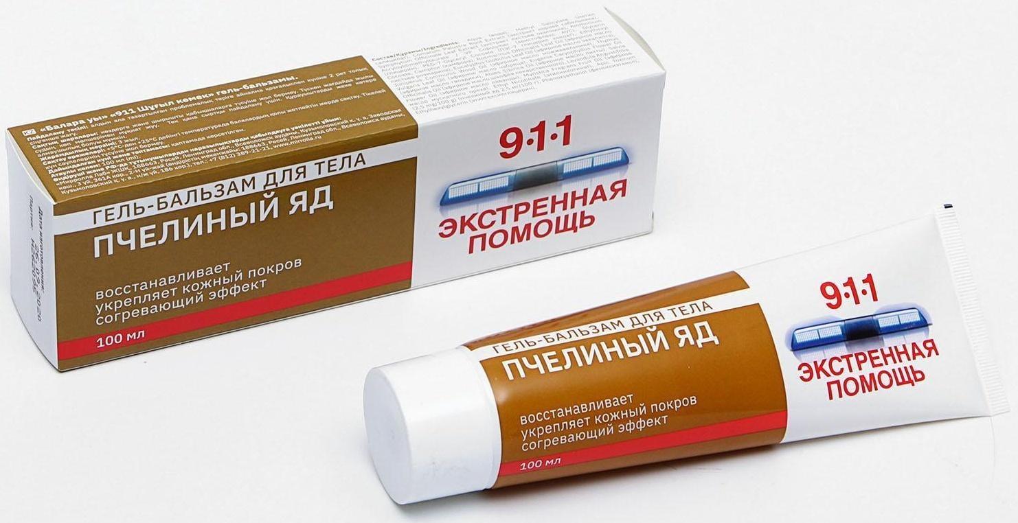 Гель-бальзам для суставов 911 «Пчелиный яд», 100 мл
