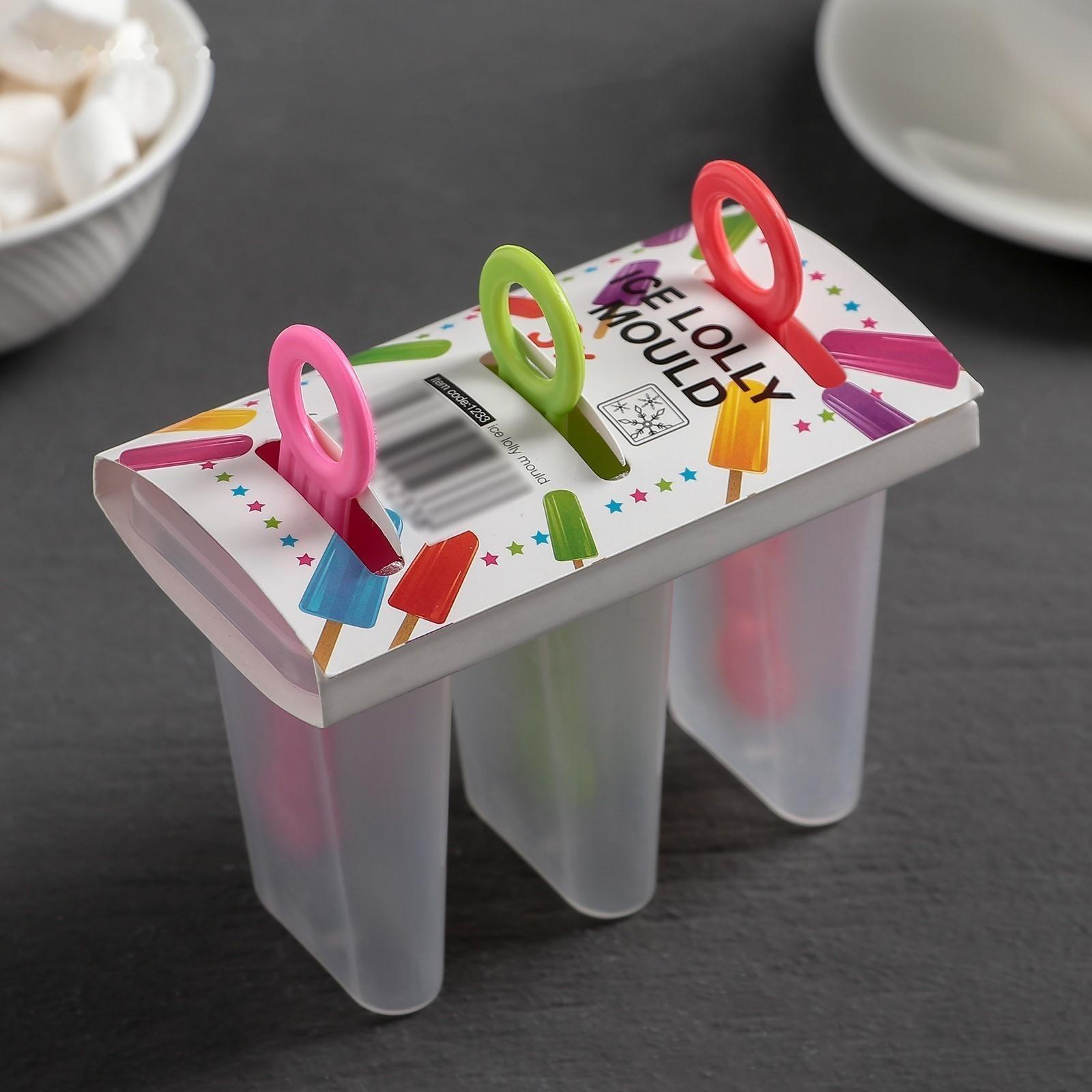 Форма для мороженого «Симпл», 11×11×6,5 см, 3 ячейки, цвет МИКС