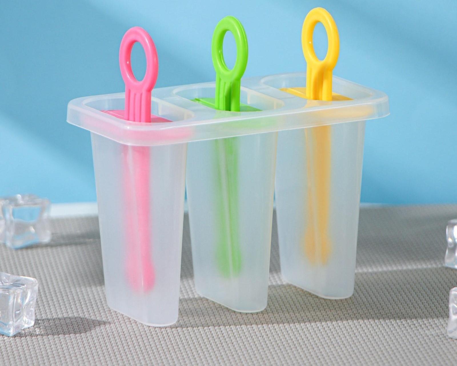 Форма для мороженого «Симпл», 11×11×6,5 см, 3 ячейки, цвет МИКС