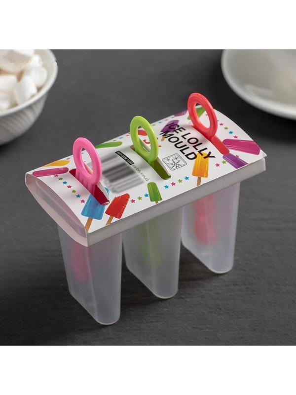 Форма для мороженого «Симпл», 11×11×6,5 см, 3 ячейки, цвет МИКС