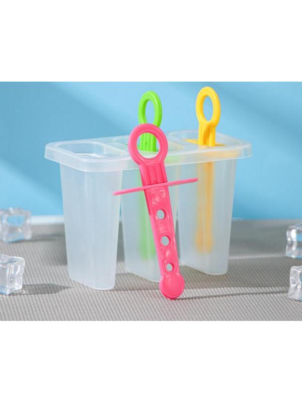 Форма для мороженого «Симпл», 11×11×6,5 см, 3 ячейки, цвет МИКС