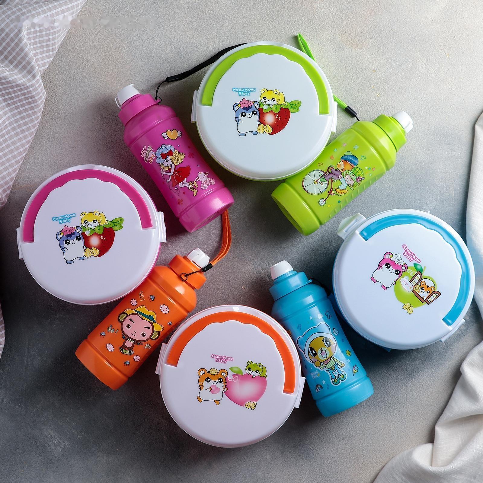 Набор 2 предмета: ланч-бокс, бутыль, цвет МИКС