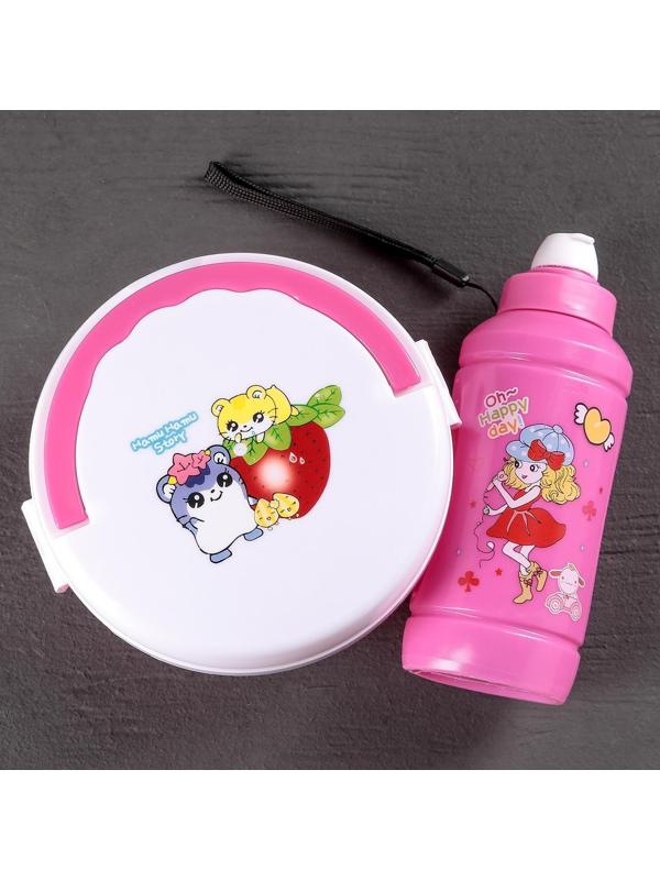 Набор 2 предмета: ланч-бокс, бутыль, цвет МИКС