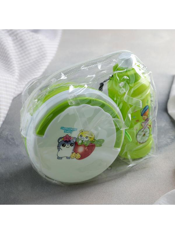 Набор 2 предмета: ланч-бокс, бутыль, цвет МИКС