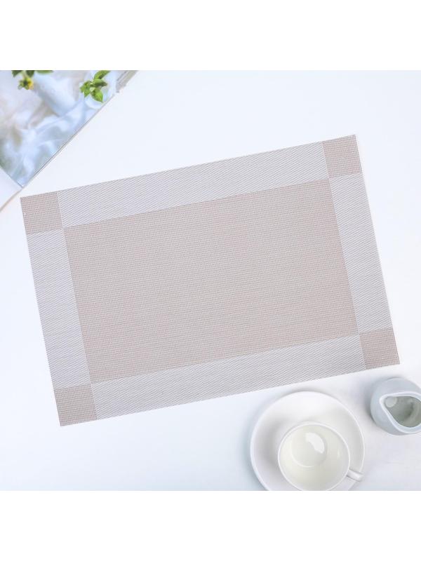 Салфетка сервировочная на стол «Шахматы», 45×30 см, цвет бежево-белый