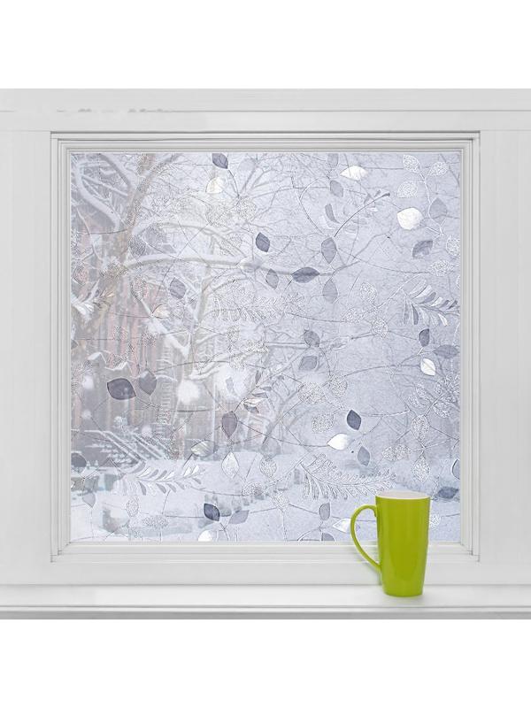 Витражная плёнка «Листики», 45×200 см, цвет прозрачный