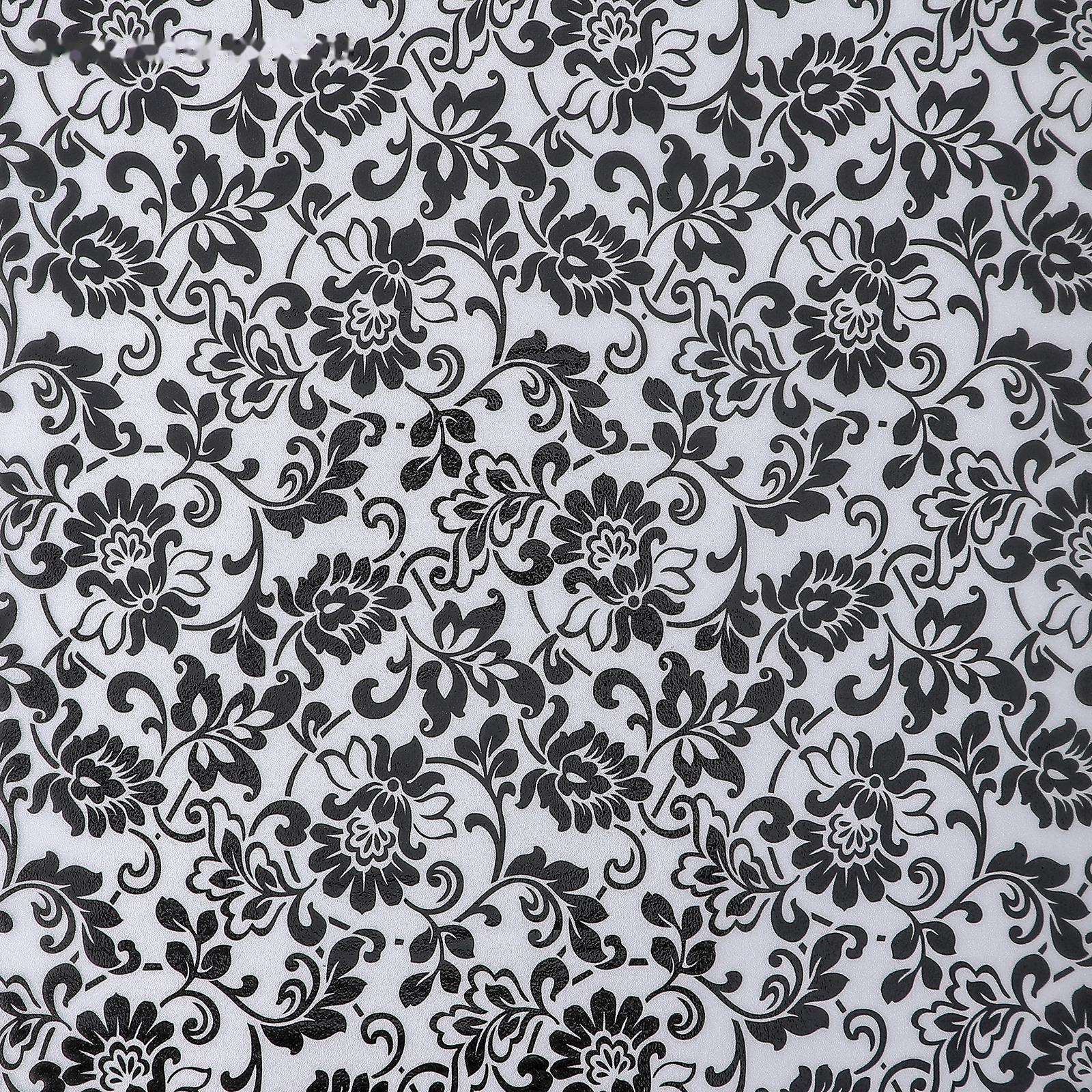 Витражная плёнка «Орнамент», 45×200 см, цвет чёрный