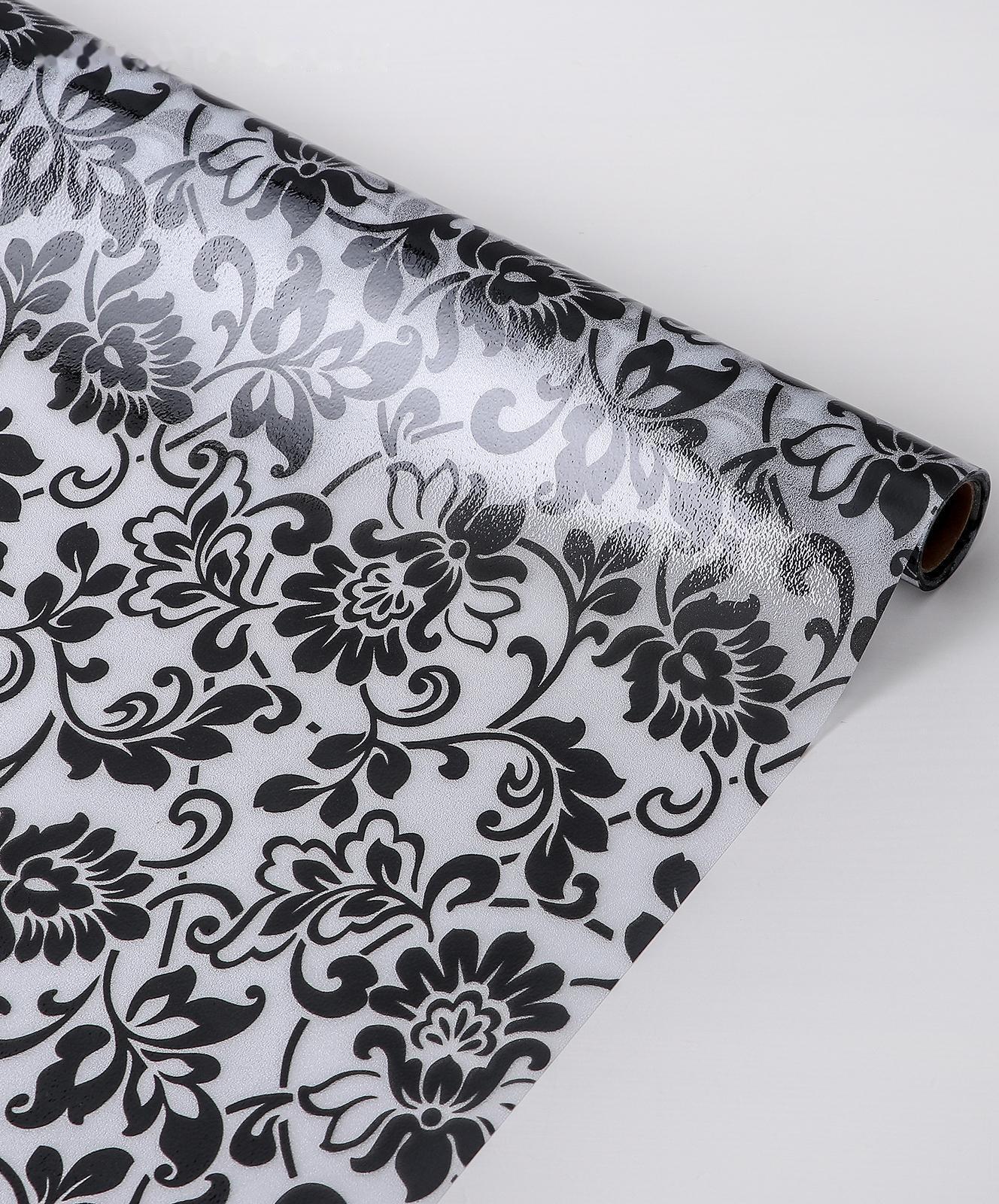 Витражная плёнка «Орнамент», 45×200 см, цвет чёрный