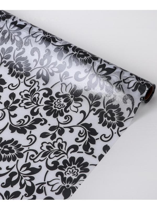 Витражная плёнка «Орнамент», 45×200 см, цвет чёрный