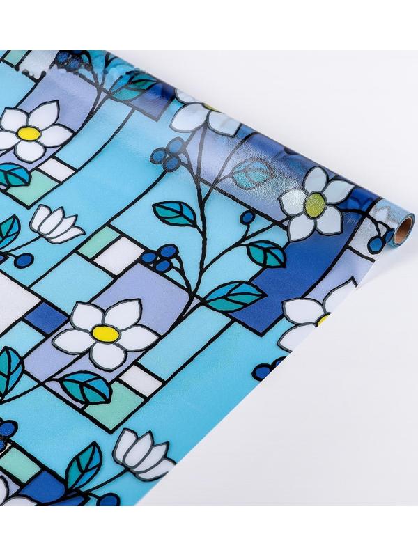 Витражная плёнка «Мозаика из цветов», 45×200 см