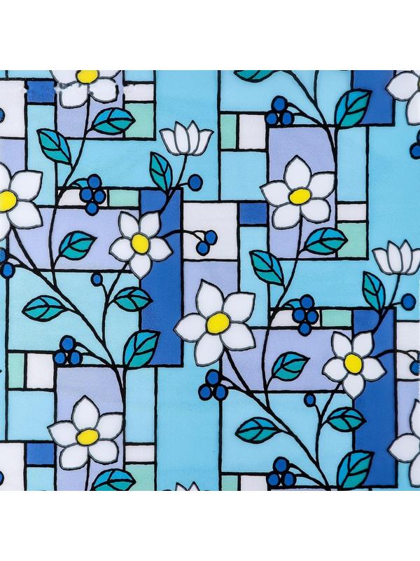 Витражная плёнка «Мозаика из цветов», 45×200 см