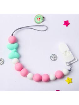 Держатель для пустышки «Нежность» с прорезывателем, силиконовый