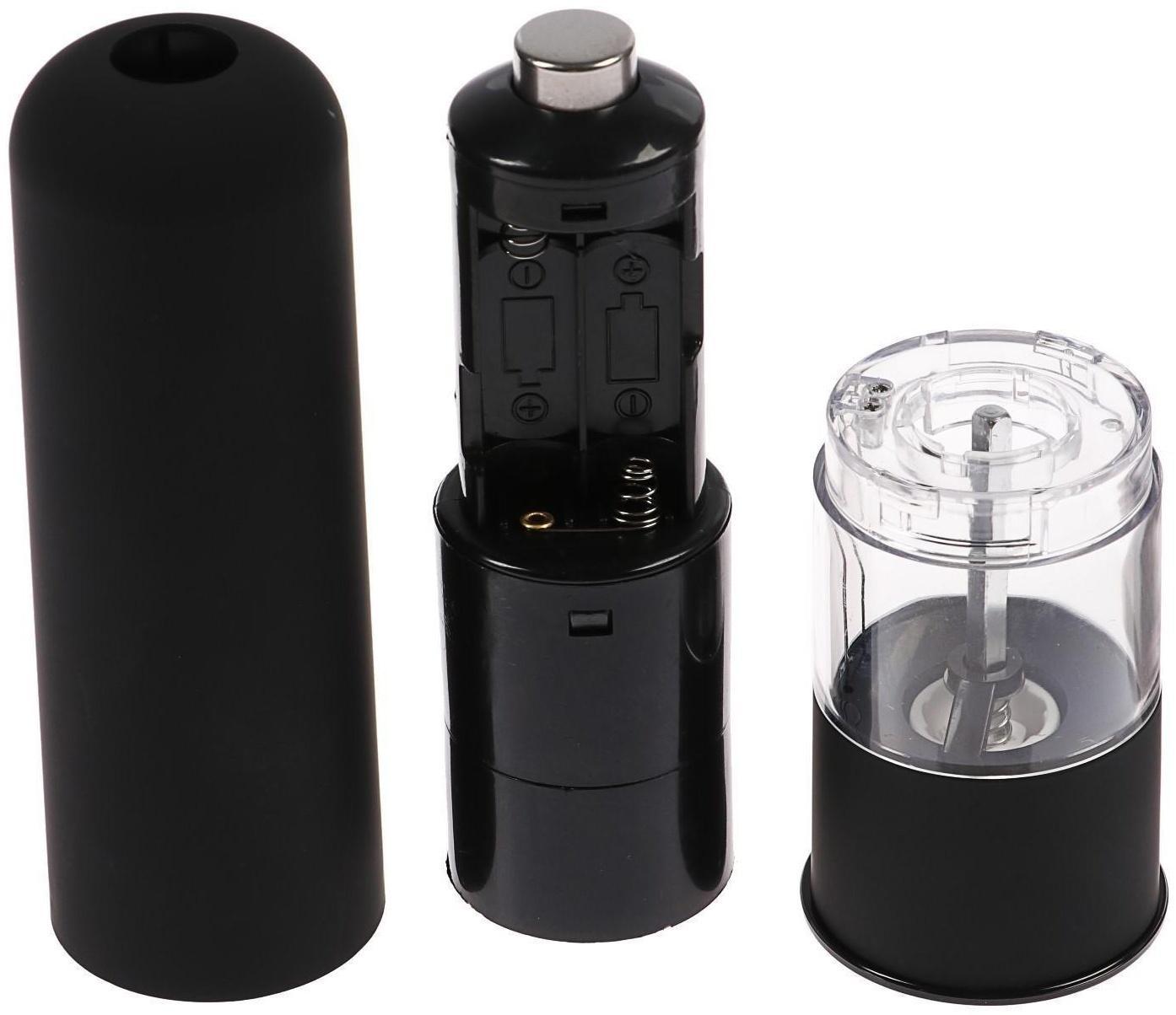 Мельница электрическая Luazon LET-001, пластик, от батареек, чёрная