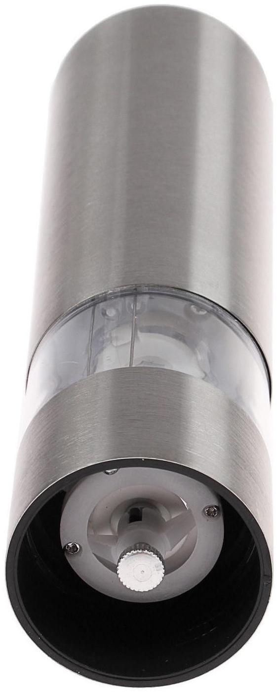 Мельница электрическая Luazon LET-002, металл, от батареек, серебристая