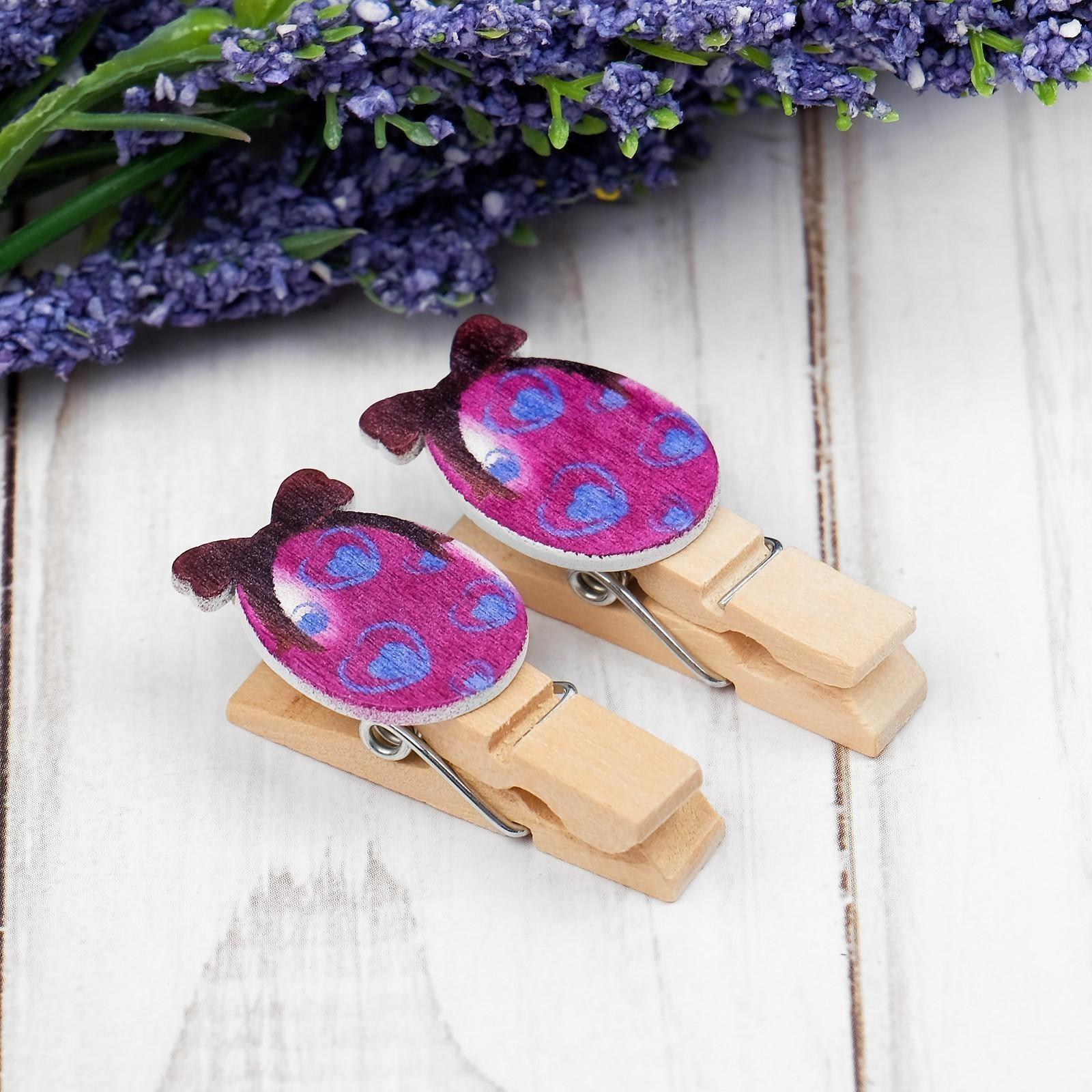 Прищепки декоративные с веревкой для подвеса  