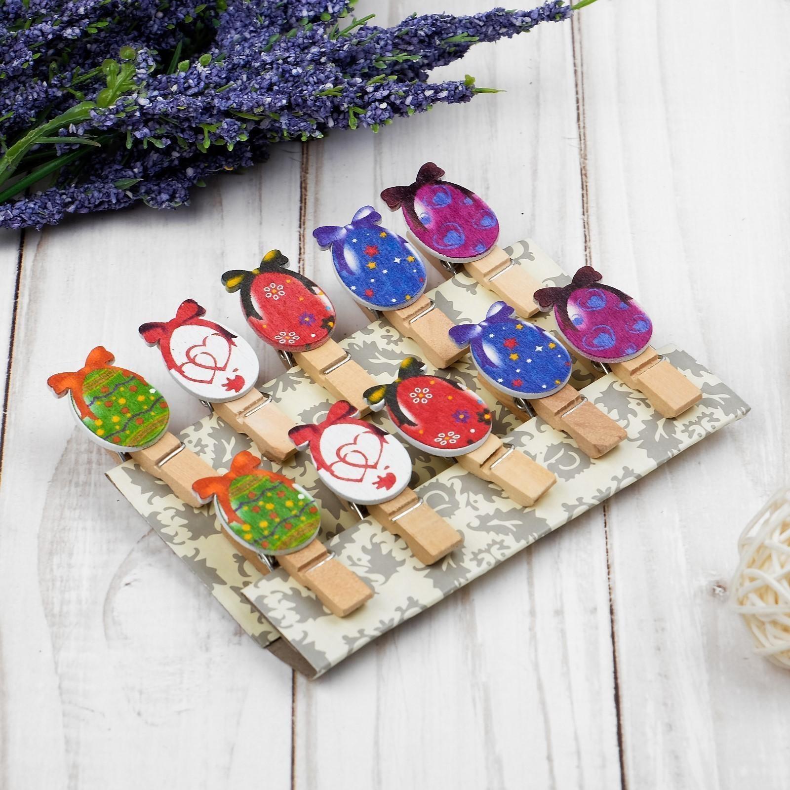 Прищепки декоративные с веревкой для подвеса  