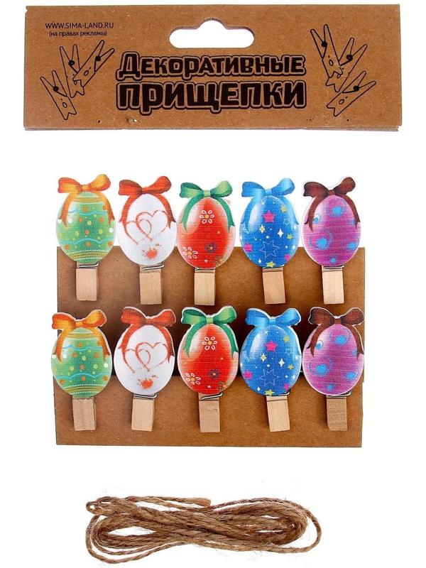 Прищепки декоративные с веревкой для подвеса  
