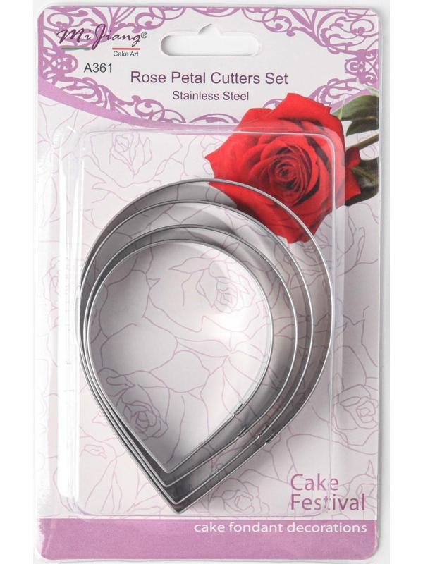 Набор форм для вырезания печенья «Лепестки розы», 9,6×7,7 см, 4 шт, цвет хромированный