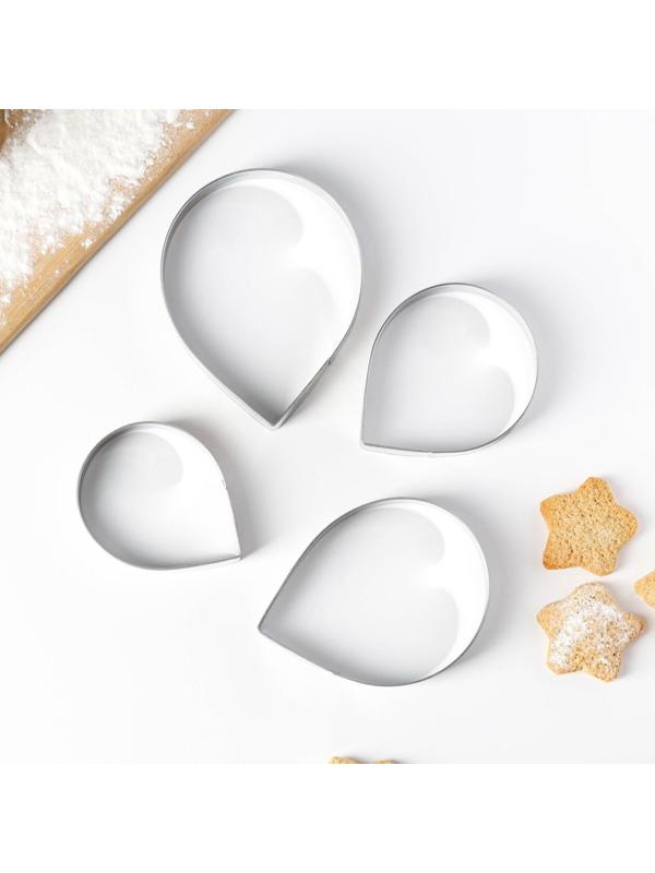 Набор форм для вырезания печенья «Лепестки розы», 9,6×7,7 см, 4 шт, цвет хромированный