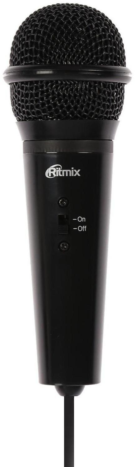 Микрофон Ritmix RDM-120, 30 дБ, 2.2 кОм, разъём 3.5 мм, кабель 1.8 м, черный