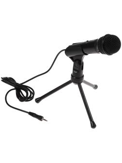 Микрофон Ritmix RDM-120, 30 дБ, 2.2 кОм, разъём 3.5 мм, кабель 1.8 м, черный