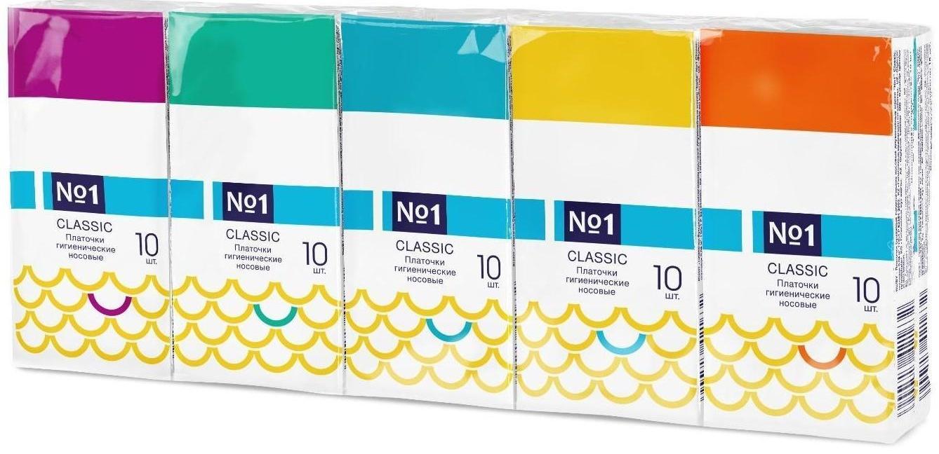 Носовые платочки Bella №1 Classic двухслойные, 10 шт.
