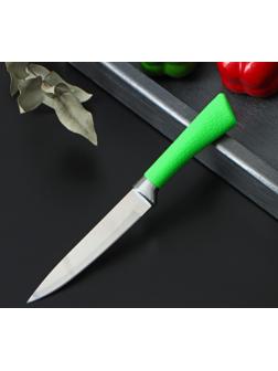 Нож кухонный «Рич», лезвие 12,5 см, цвет зелёный