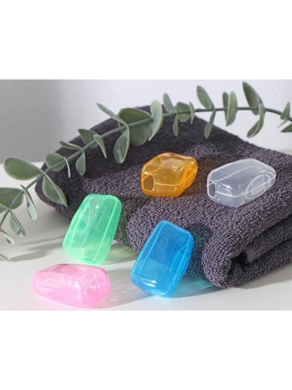 Набор футляров для зубной щётки, 4×2×2 см, 5 шт, цвет МИКС