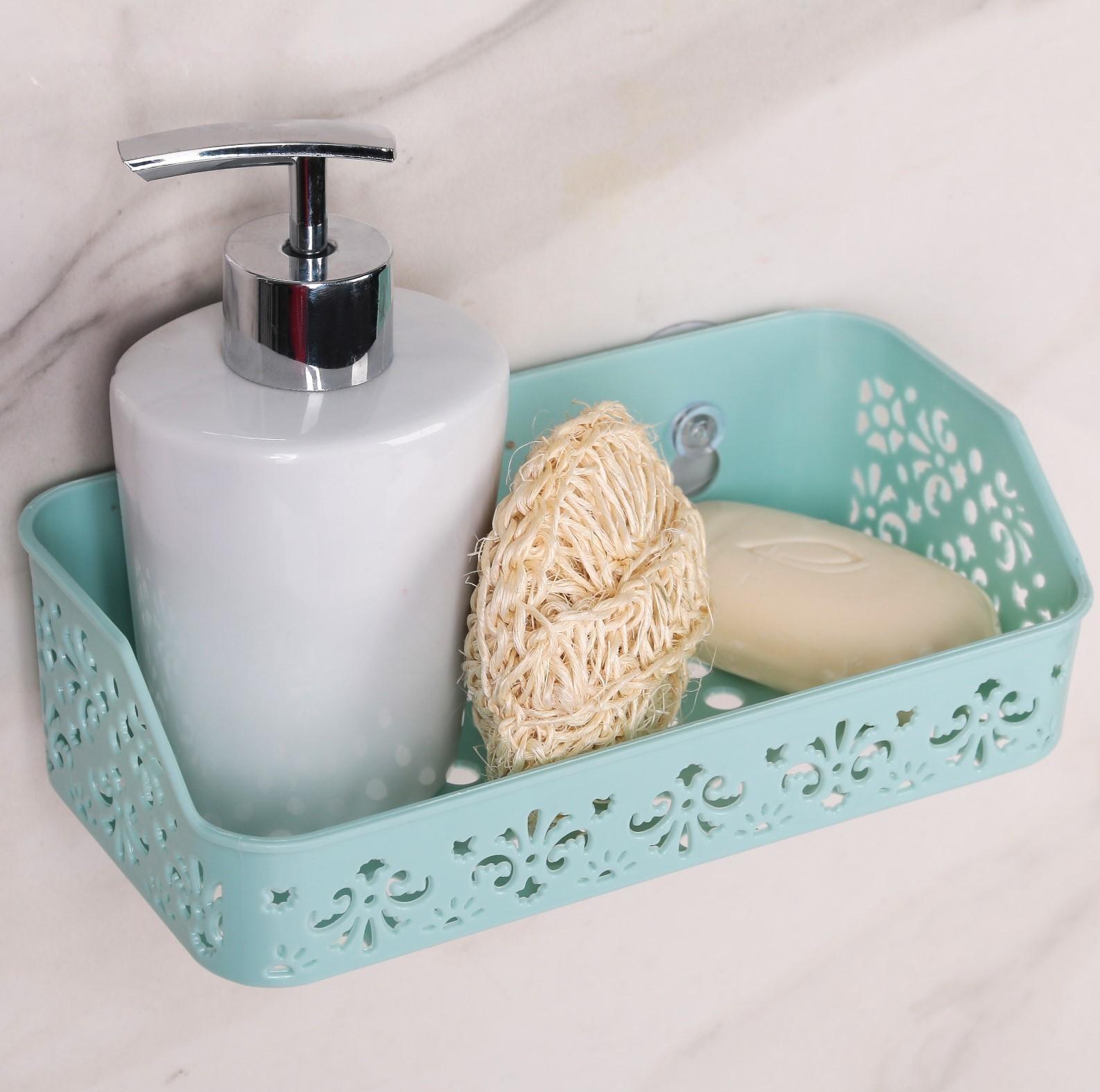 Полочка для ванной комнаты на присосках «Вензель», 20,5×6×10 см, цвет МИКС