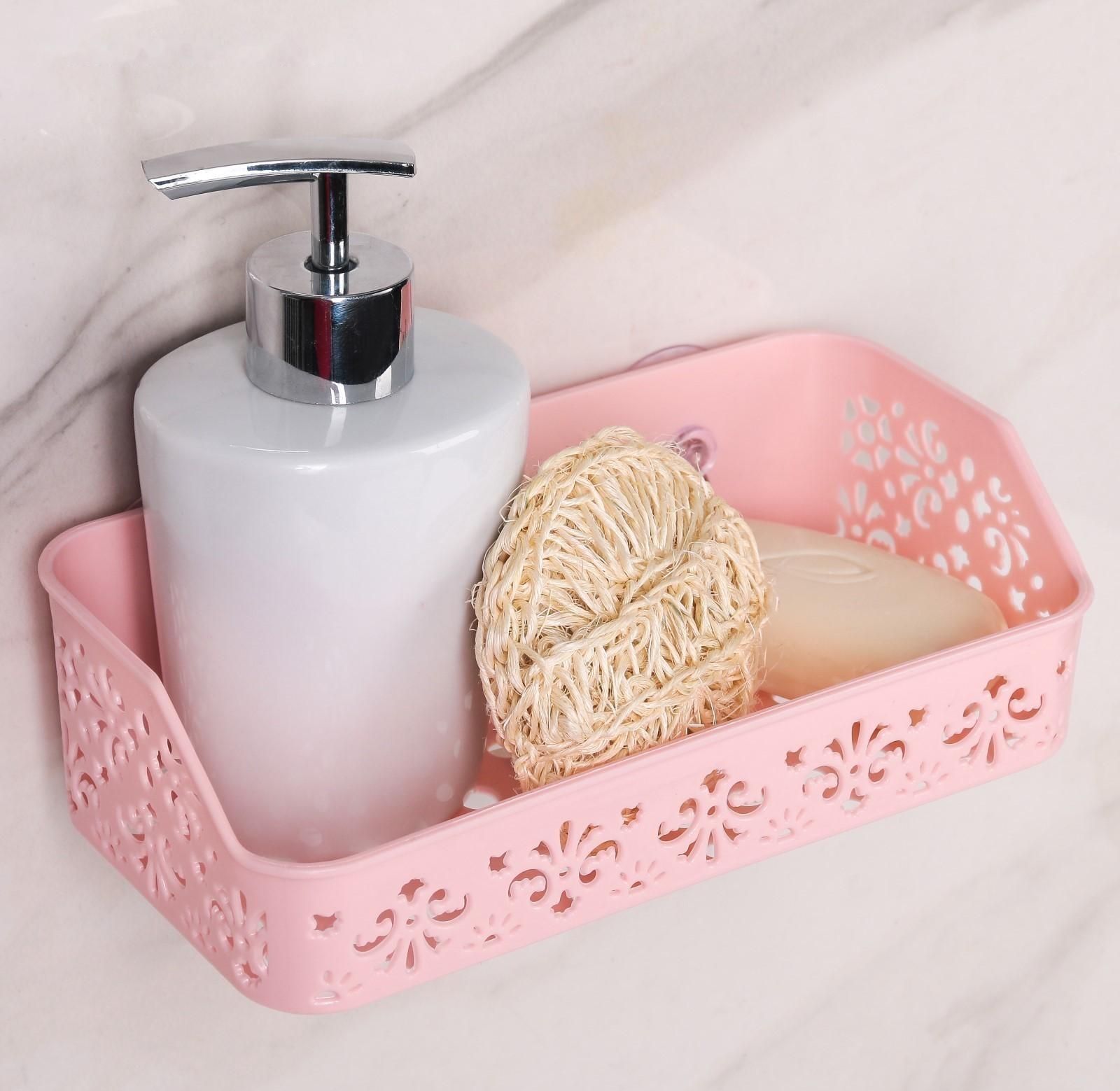 Полочка для ванной комнаты на присосках «Вензель», 20,5×6×10 см, цвет МИКС