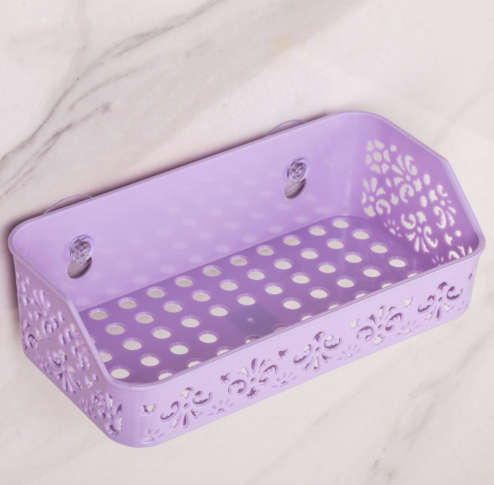 Полочка для ванной комнаты на присосках «Вензель», 20,5×6×10 см, цвет МИКС