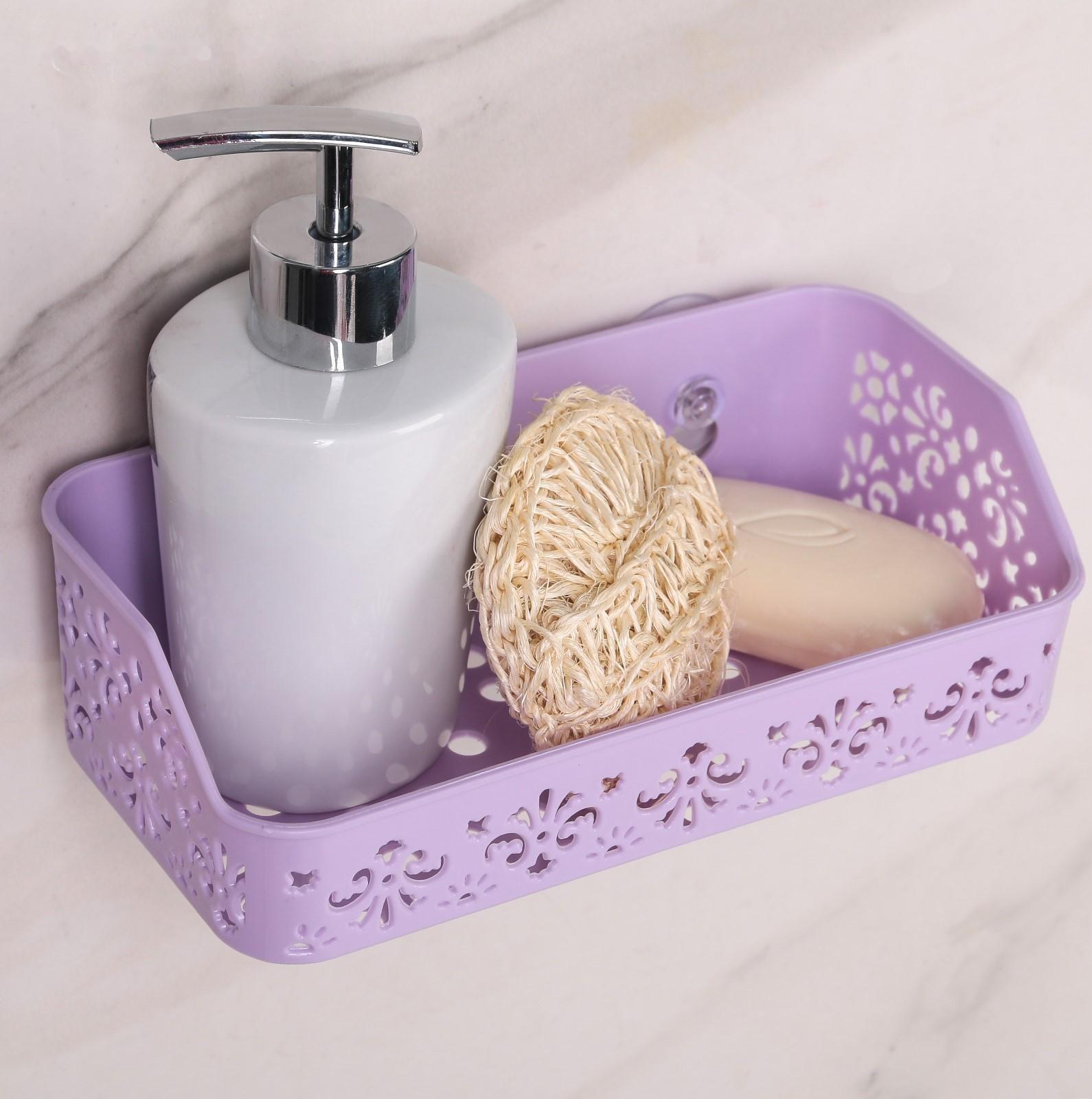 Полочка для ванной комнаты на присосках «Вензель», 20,5×6×10 см, цвет МИКС