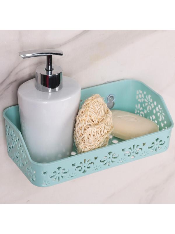 Полочка для ванной комнаты на присосках «Вензель», 20,5×6×10 см, цвет МИКС