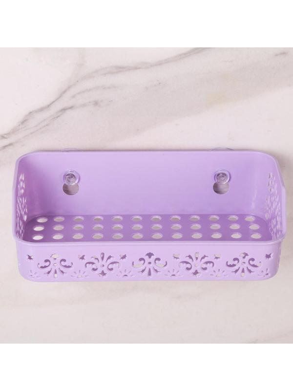 Полочка для ванной комнаты на присосках «Вензель», 20,5×6×10 см, цвет МИКС