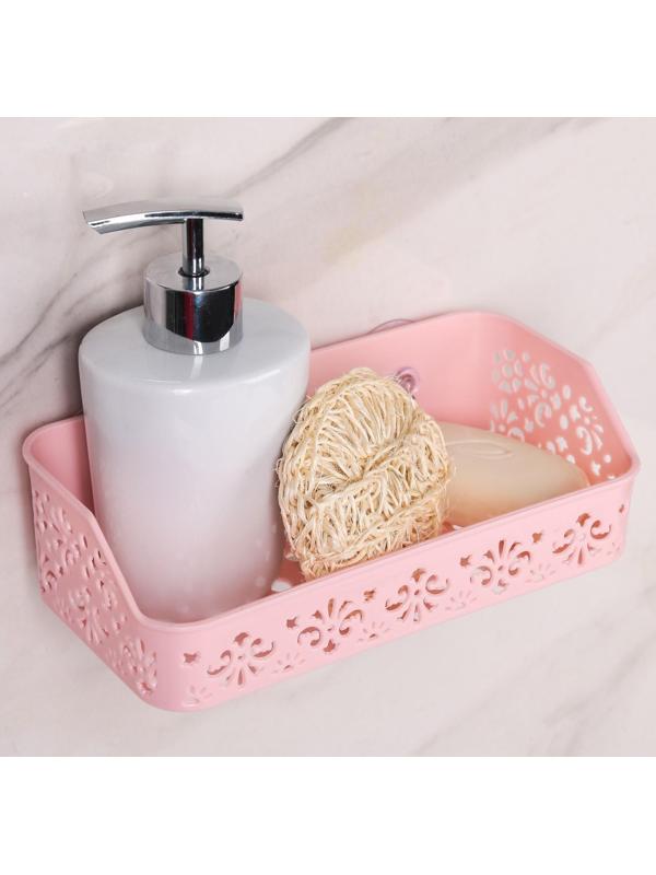 Полочка для ванной комнаты на присосках «Вензель», 20,5×6×10 см, цвет МИКС