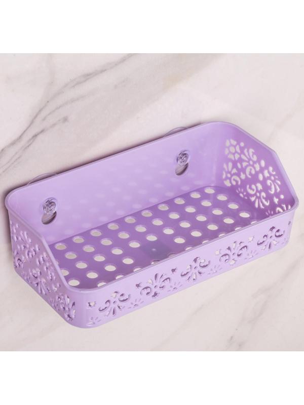 Полочка для ванной комнаты на присосках «Вензель», 20,5×6×10 см, цвет МИКС