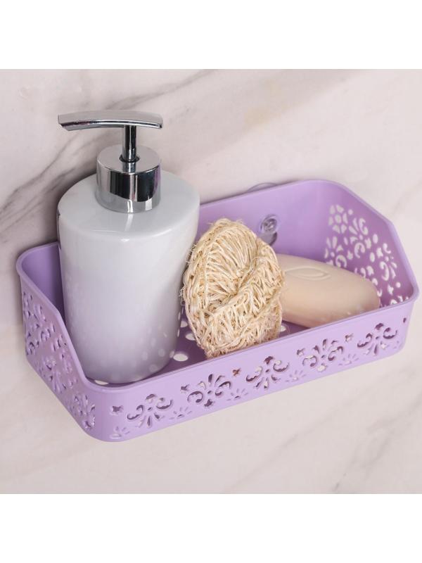 Полочка для ванной комнаты на присосках «Вензель», 20,5×6×10 см, цвет МИКС