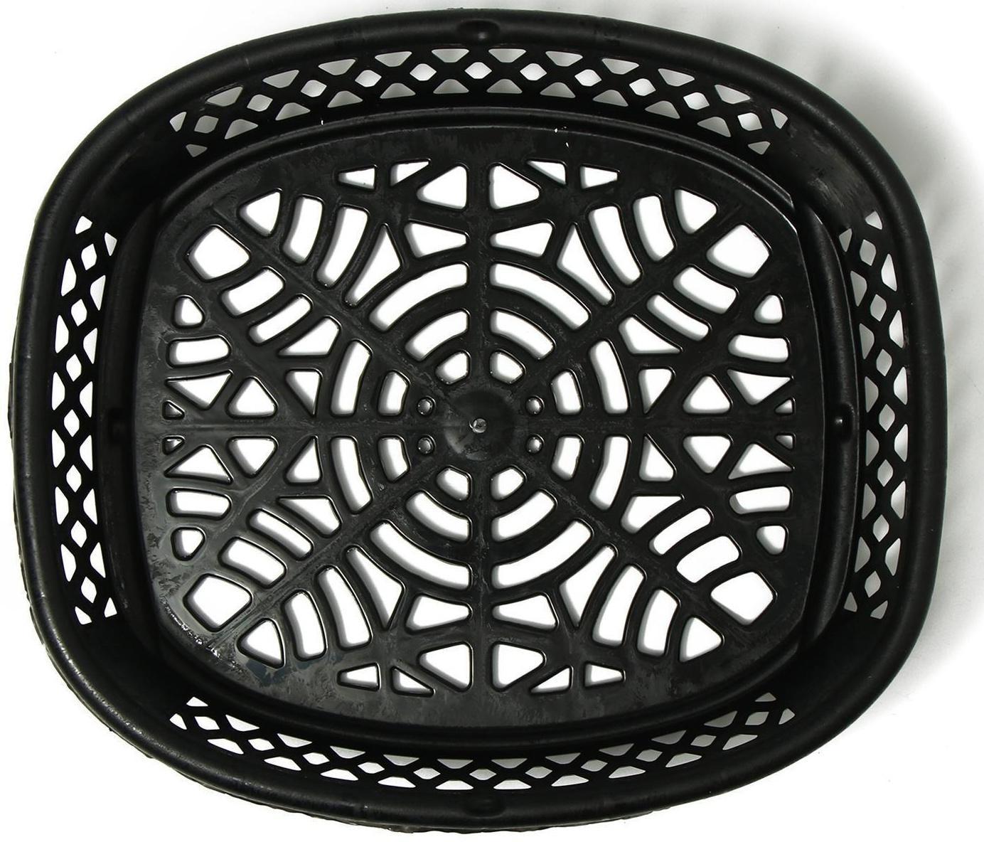 Корзинка для луковичных, овальная, 30.6 × 27 см, h = 7.5 см, чёрная