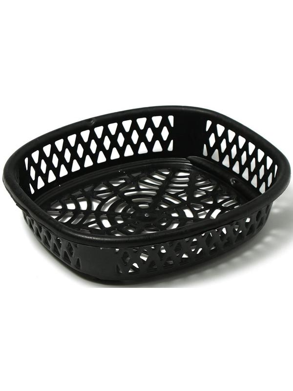 Корзинка для луковичных, овальная, 30.6 × 27 см, h = 7.5 см, чёрная
