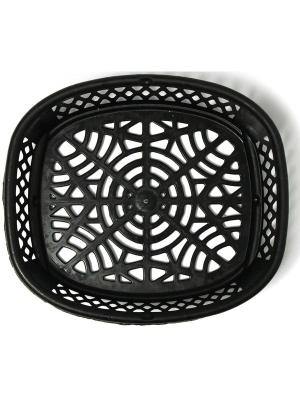 Корзинка для луковичных, овальная, 30.6 × 27 см, h = 7.5 см, чёрная