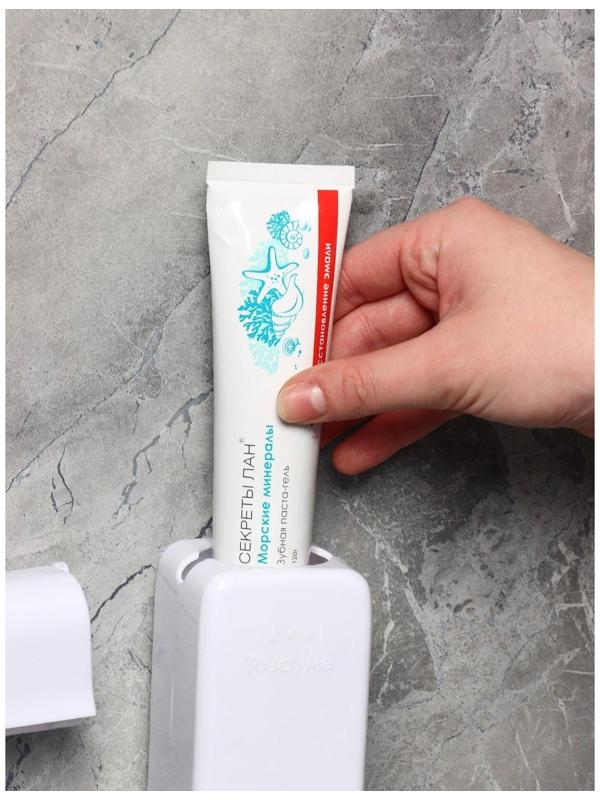 Держатель для зубных щёток и выдавливатель для зубной пасты, 16×10,5 см, цвет МИКС