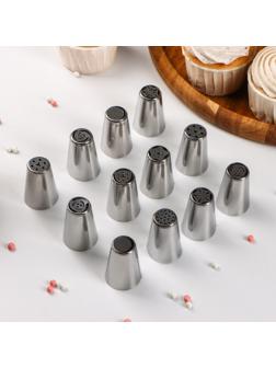 Набор насадок кондитерских Доляна, 12 шт, d=2,8 см