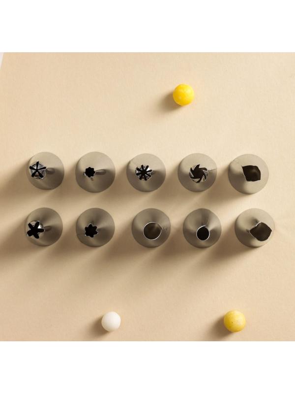 Набор кондитерский Доляна, 11 предметов: мешок, 10 насадок, цвет МИКС