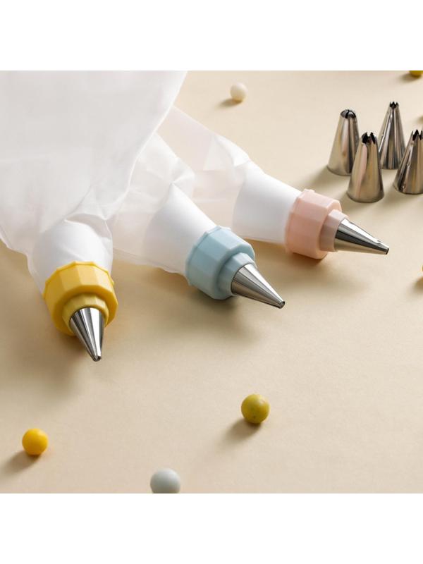 Набор кондитерский Доляна, 11 предметов: мешок, 10 насадок, цвет МИКС