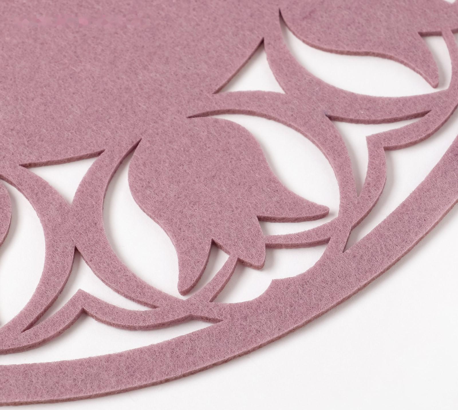 Салфетка декоративная Доляна «Тюльпаны» цвет сиреневый, d 30 см