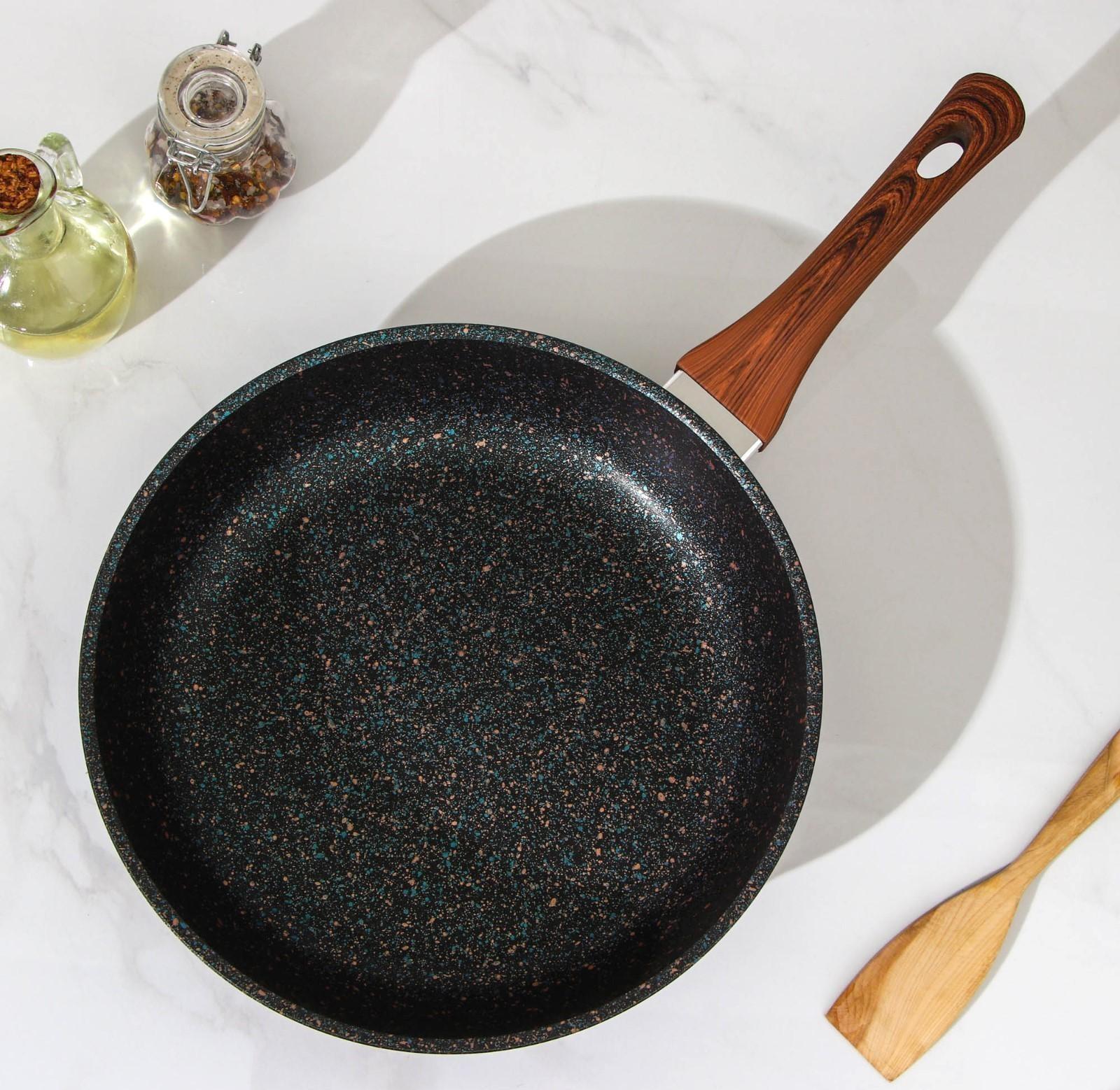 Сковорода Granit ultra, d=28 cм, пластиковая ручка, антипригарное покрытие, цвет чёрный