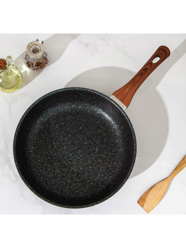 Сковорода Granit ultra, d=28 cм, пластиковая ручка, антипригарное покрытие, цвет чёрный