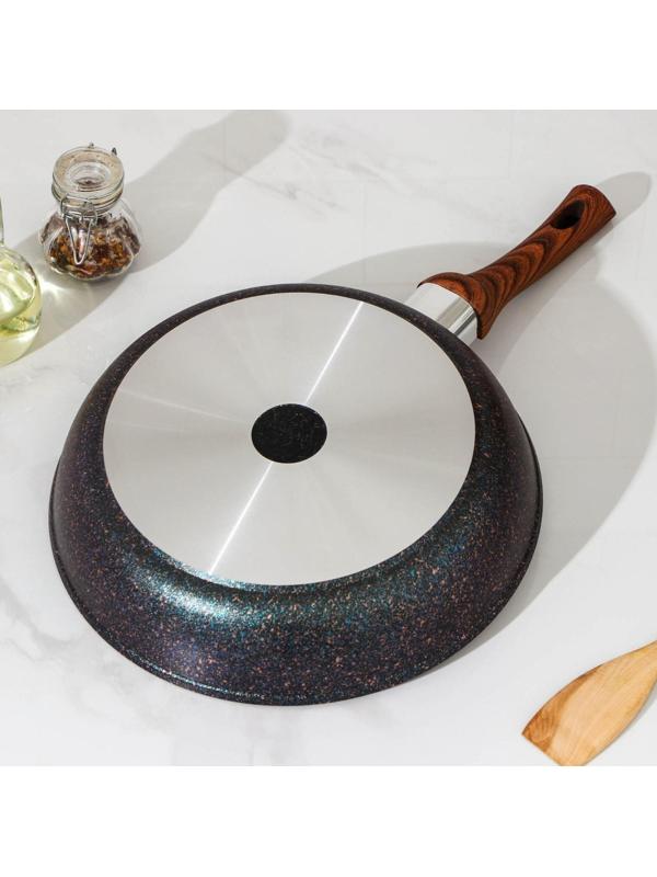 Сковорода Granit ultra, d=28 cм, пластиковая ручка, антипригарное покрытие, цвет чёрный