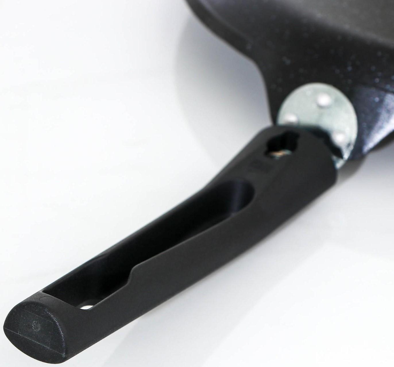 Сковорода блинная, d=20 см, пластиковая ручка, антипригарное покрытие, цвет тёмный мрамор